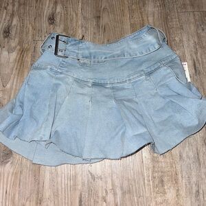 Light Blue Denim Mini Skirt